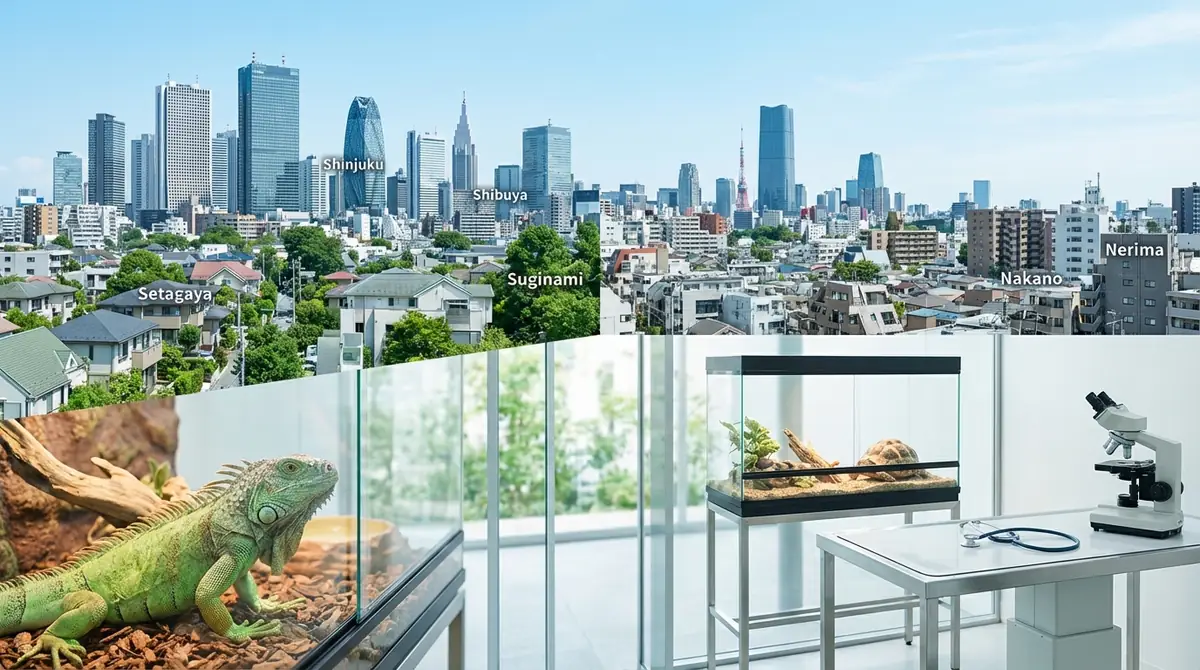 【23区西部】新宿区・渋谷区・世田谷区・杉並区・中野区・練馬区の爬虫類病院