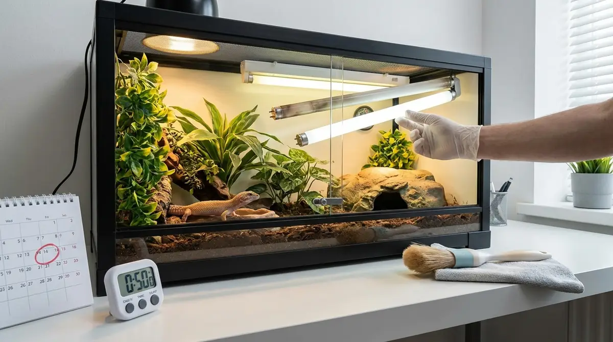 爬虫類用蛍光灯の交換時期・点灯時間・メンテナンス