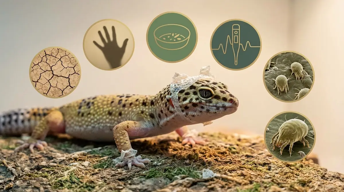 レオパードゲッコーの脱皮不全が起きる5つの原因