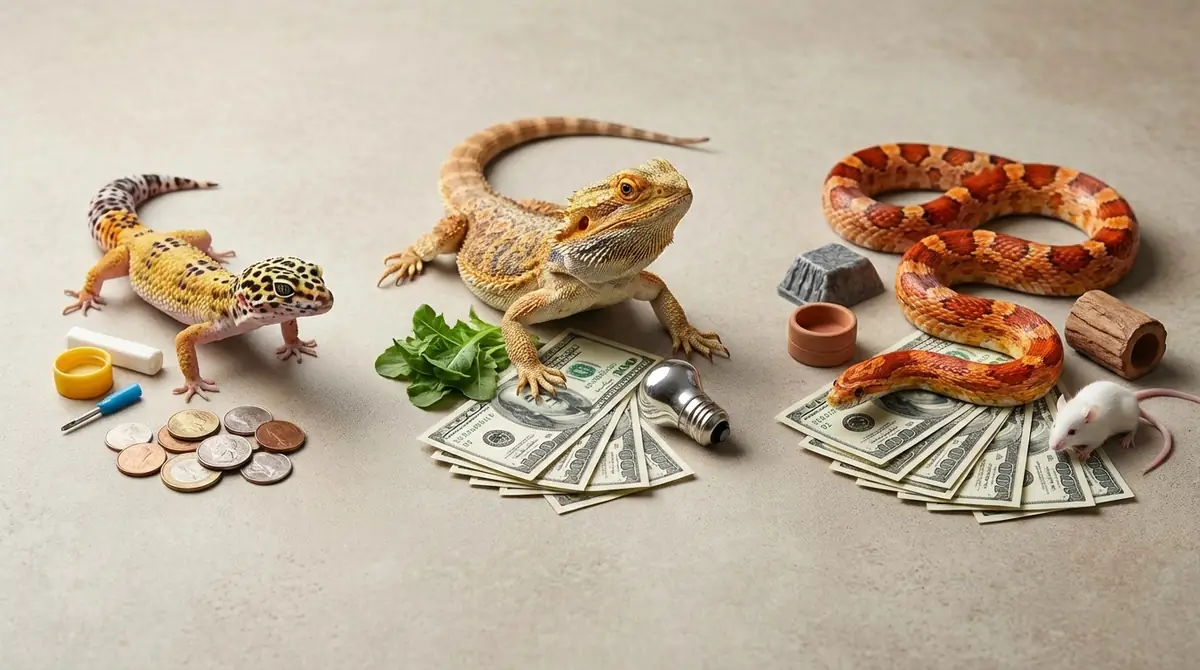 【種類別比較】人気爬虫類3種の飼育費用を比較