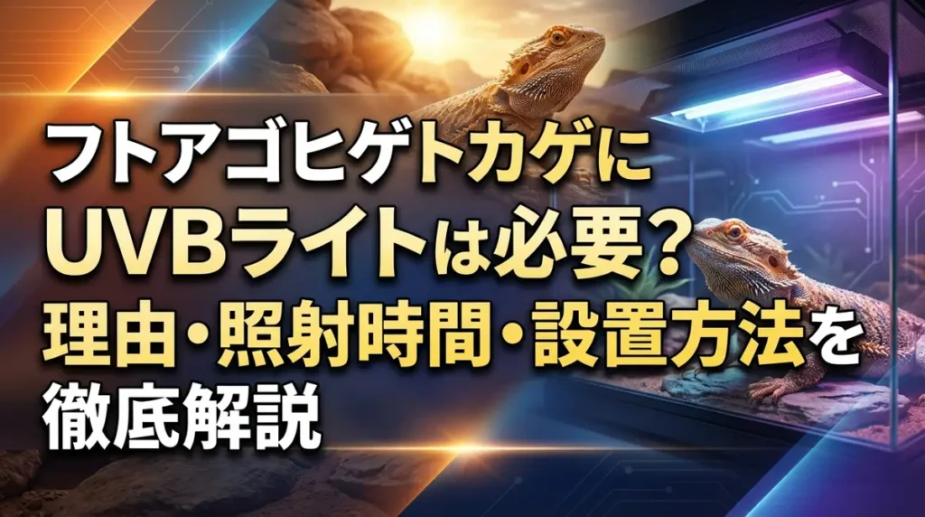 フトアゴヒゲトカゲにUVBライトは必要？理由・照射時間・設置方法を徹底解説