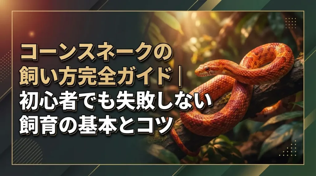 コーンスネークの飼い方完全ガイド｜初心者でも失敗しない飼育の基本とコツ