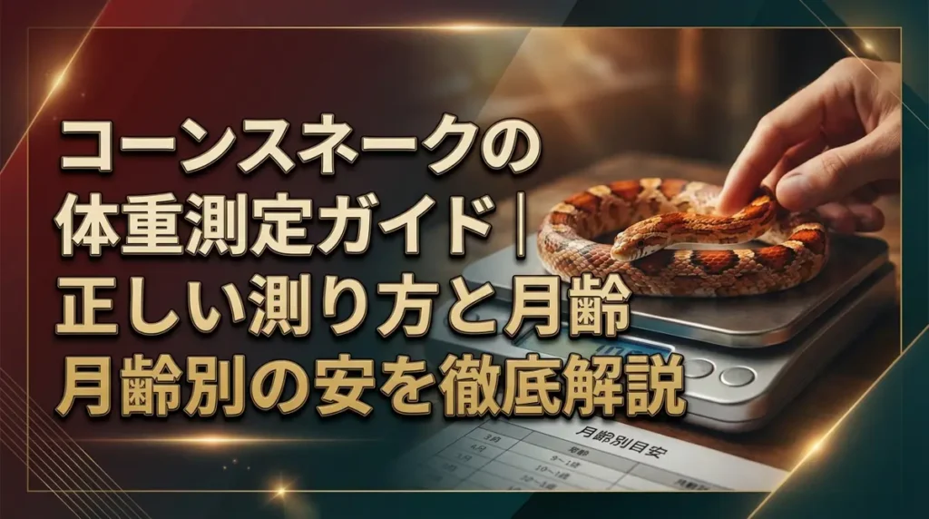 コーンスネークの体重測定ガイド｜正しい測り方と月齢別の目安を徹底解説