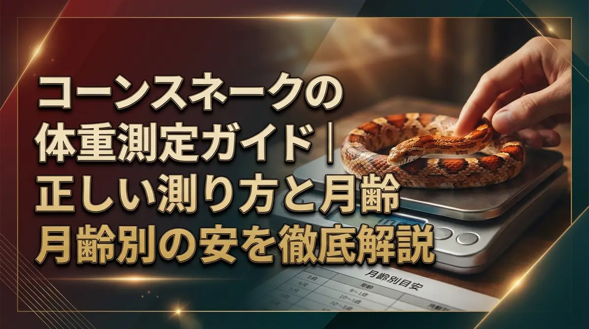 コーンスネークの体重測定ガイド|正しい測り方と月齢別の目安を徹底解説