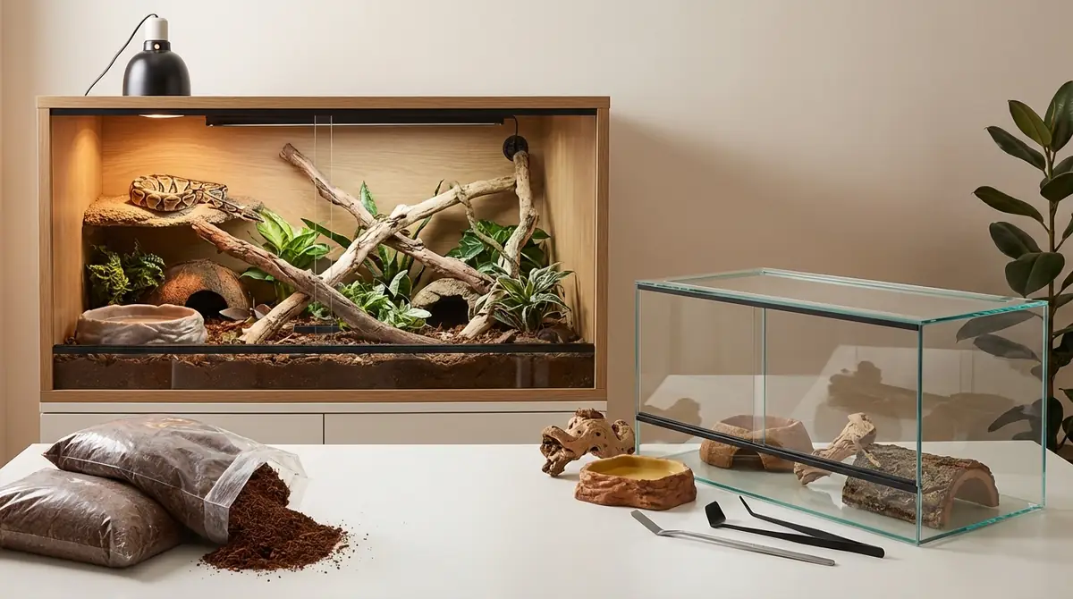 ボールパイソン飼育のケージセットアップ手順