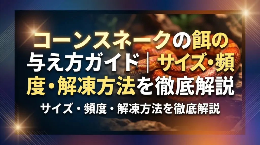 コーンスネークの餌の与え方ガイド｜サイズ・頻度・解凍方法を徹底解説