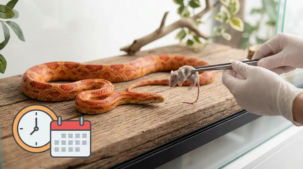 コーンスネークに餌を与えるタイミングと頻度