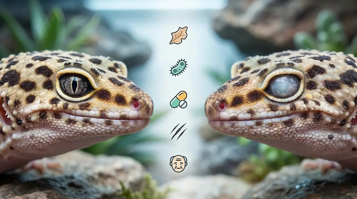 レオパの目が白くなる5つの原因と見分け方