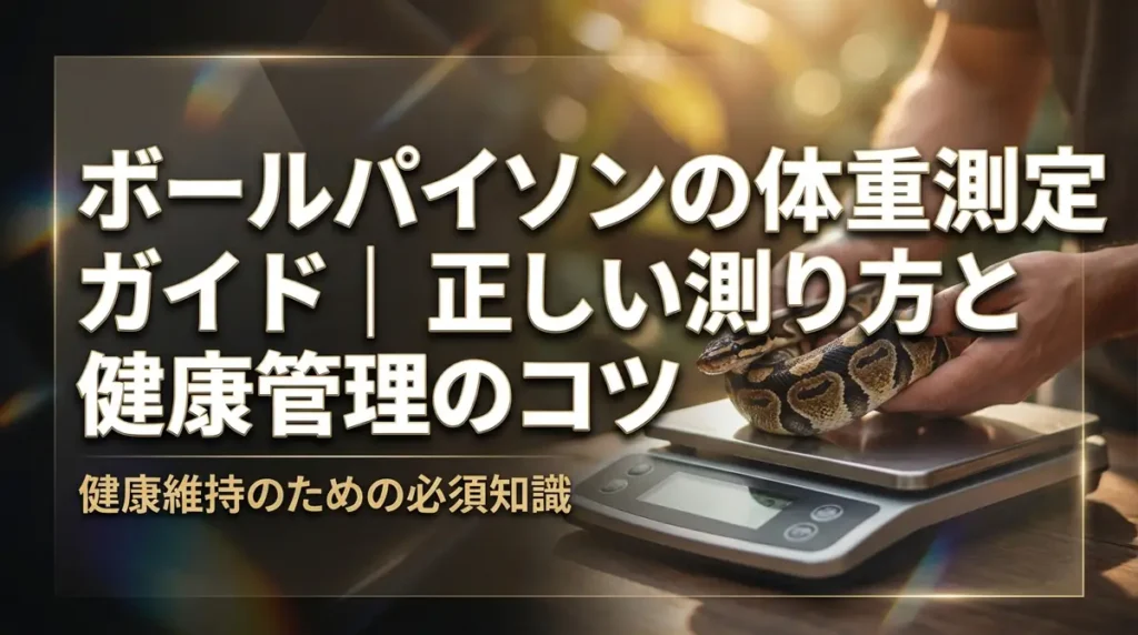 ボールパイソンの体重測定ガイド｜正しい測り方と健康管理のコツ