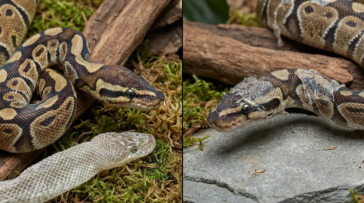 ボールパイソンの脱皮不全とは?正常な脱皮との違い