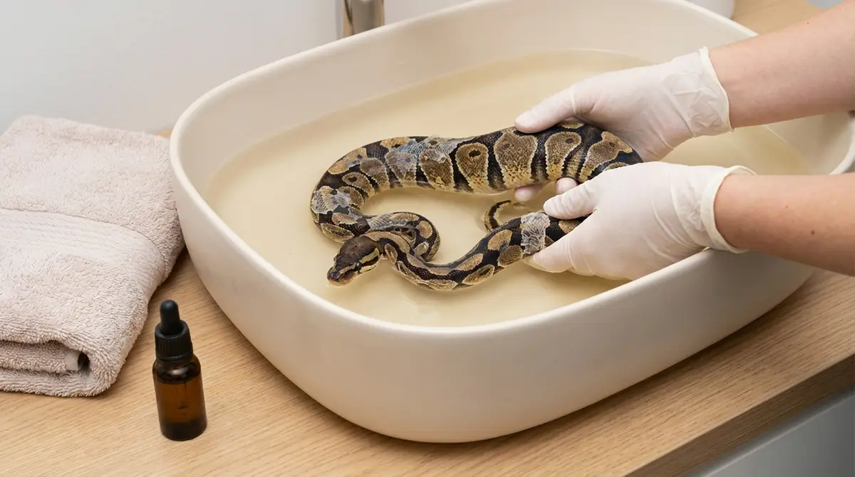 ボールパイソンの脱皮不全を安全に対処する方法|温浴での剥がし方