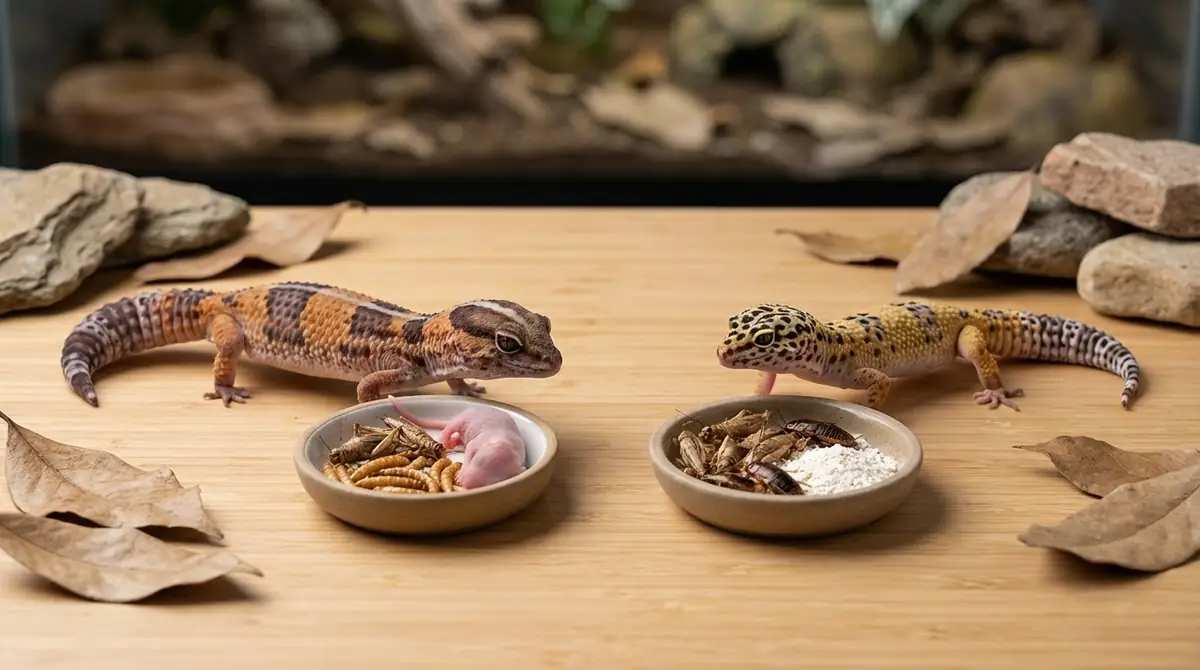 ニシアフリカトカゲモドキとレオパの餌の違い