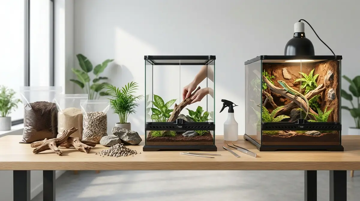 カナヘビのケージセットアップ手順【図解つき】